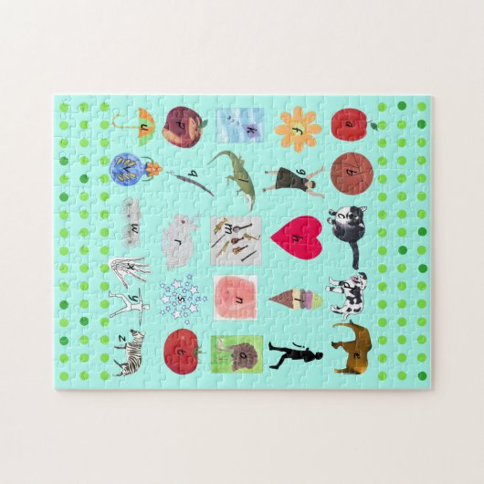 Alfabet Puzzels met Afbeeldingen en letters (Horizontaal)