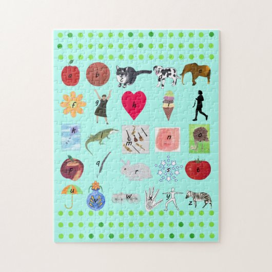 Alfabet Puzzels met Afbeeldingen en letters (Verticaal)