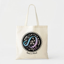 Alfabet Q Monogram Handschrift Tote Bag