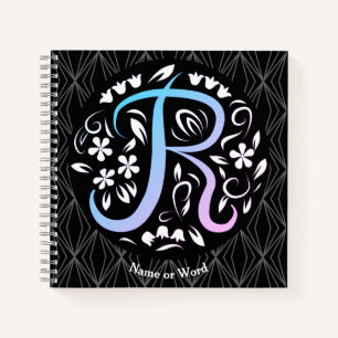 Alfabet R Monogram Handschrift Notitieboek