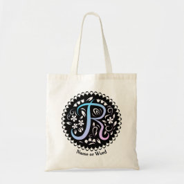 Alfabet R Monogram Handschrift Tote Bag