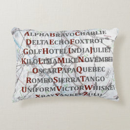 Alfabet Red en grijs, Pillow Accent Kussen