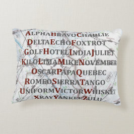 Alfabet Red en grijs, Pillow Accent Kussen