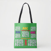Alfabet Regenboog Groen Tote Bag (Voorkant)