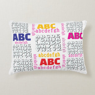 Alfabet Regenboog Wit Accent Kussen