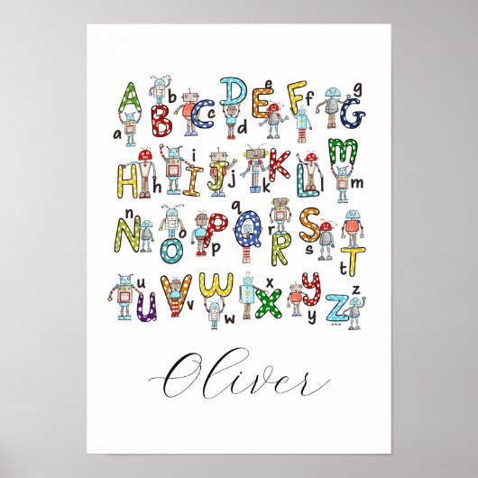 Alfabet Robots Poster (Voorkant)
