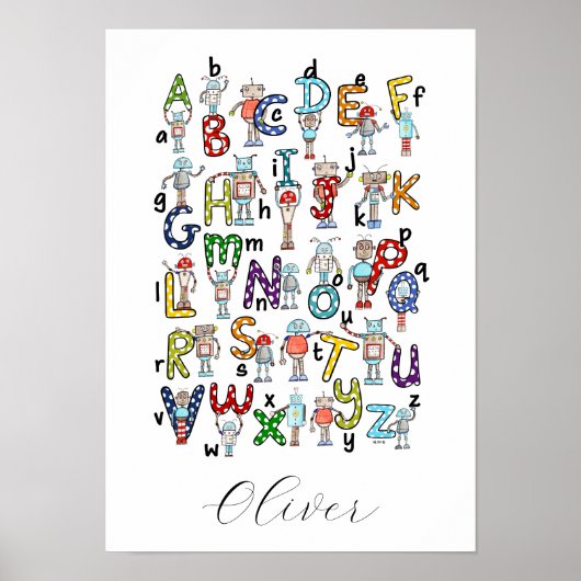 Alfabet Robots Poster (Voorkant)