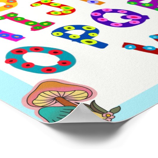 Alfabet roze poster (Hoek)