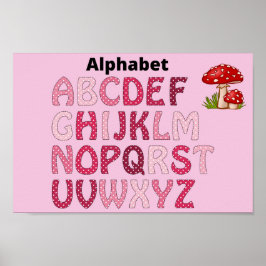 Alfabet roze poster