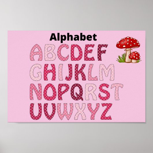 Alfabet roze poster (Voorkant)