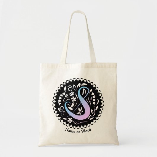 Alfabet S Monogram Handschrift Tote Bag (Voorkant)