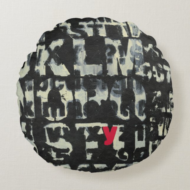 Alfabet schilderen door Norman Wyatt Rond Kussen (Voorkant)