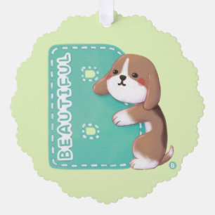Alfabet serie: "B" Mooie Beagle illustratie Ornament Kaart