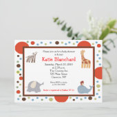 Alfabet Soup Stippen 5x7 Baby shower Uitnodiging (Staand voorkant)