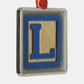 Alfabet Speelgoed Block L Metalen Ornament (Rechts)