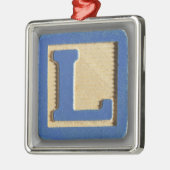 Alfabet Speelgoed Block L Metalen Ornament (Links)