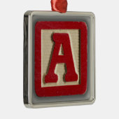 Alfabet Speelgoed blok A Metalen Ornament (Rechts)