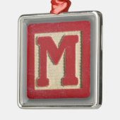 Alfabet Speelgoed Blok M Metalen Ornament (Links)