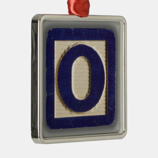 Alfabet Speelgoed blok O Metalen Ornament (Rechts)