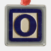 Alfabet Speelgoed blok O Metalen Ornament (Voorkant)
