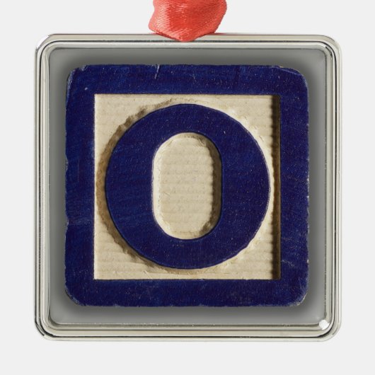 Alfabet Speelgoed blok O Metalen Ornament (Voorkant)
