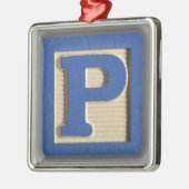 Alfabet Speelgoed Blok P Metalen Ornament (Links)