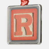Alfabet Speelgoed blok R Metalen Ornament (Links)