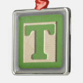 Alfabet Speelgoed Blok T Metalen Ornament (Links)