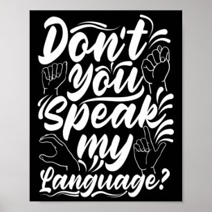 Alfabet Spreek je mijn Amerikaanse Zangtaal niet Poster