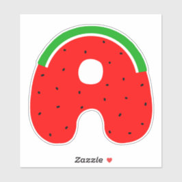 Alfabet Sticker, letter A Sticker, watermeloen Sticker