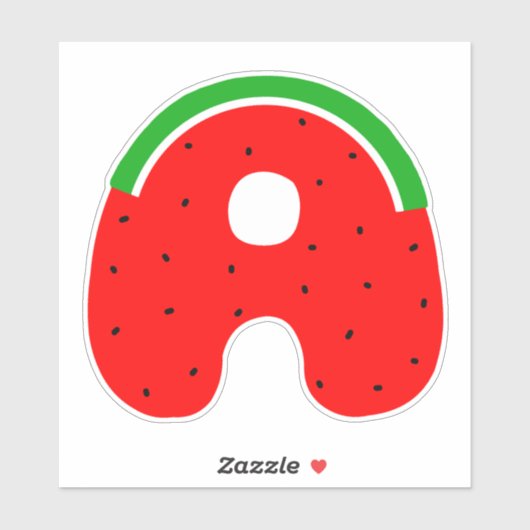 Alfabet Sticker, letter A Sticker, watermeloen Sticker (Vel)