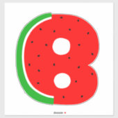 Alfabet Sticker, letter B Sticker, watermeloen Sticker (Vel)