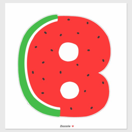 Alfabet Sticker, letter B Sticker, watermeloen Sticker (Vel)