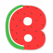 Alfabet Sticker, letter B Sticker, watermeloen Sticker (Voorkant)