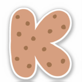 Alfabet Sticker, letter K Sticker, cookie Sticker