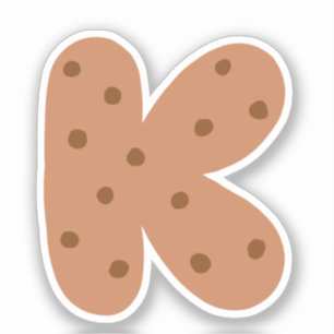 Alfabet Sticker, letter K Sticker, cookie Sticker