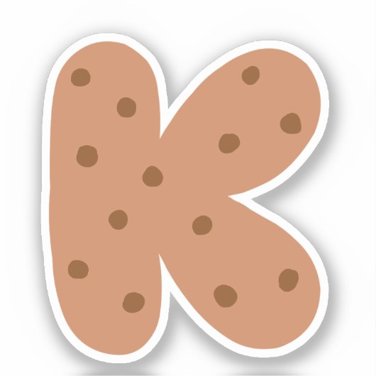 Alfabet Sticker, letter K Sticker, cookie Sticker (Voorkant)