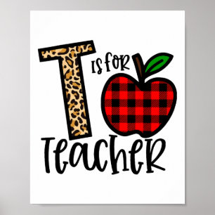 Alfabet T Is Voor Leraar Liefde Appel Poster