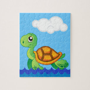 Alfabet T voor schildpad puzzel met geschenkdoos