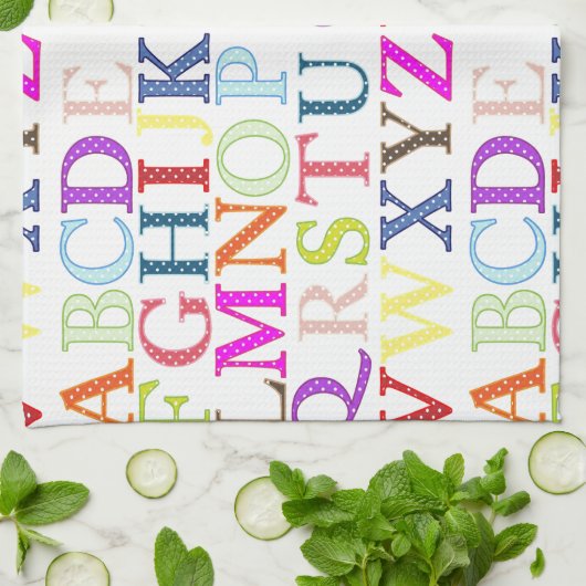 Alfabet Theedoek (Gevouwen)
