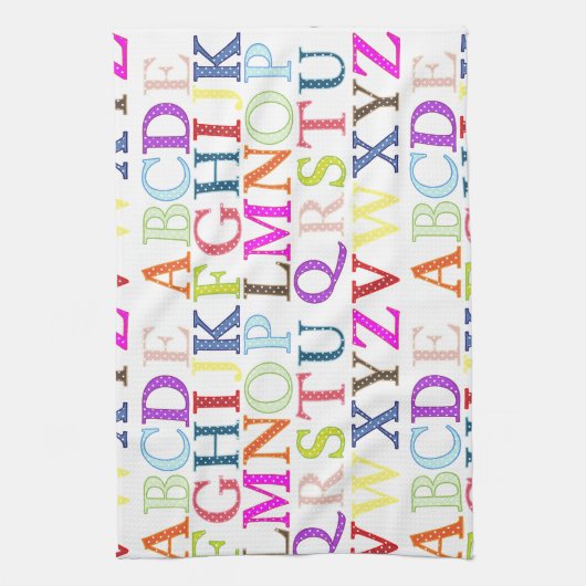 Alfabet Theedoek (Verticaal)