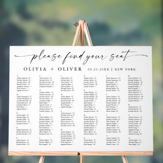 Alfabet tot 159 personen Zitplaatskaart Acryl Acryl Bord (Neutraal)