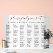 Alfabet tot 159 personen Zitplaatskaart Acryl Acryl Bord (Huwelijk)