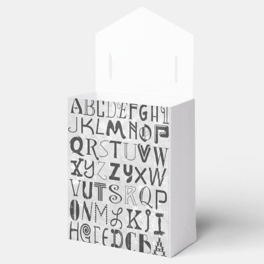  alfabet typografie Favor Box Bedankdoosjes (Geopend)