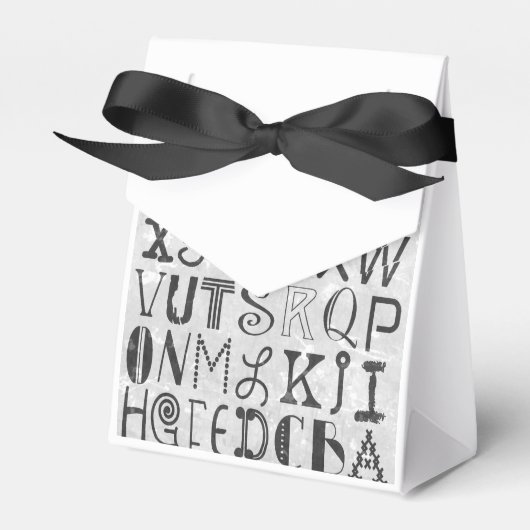 alfabet typografie Favor Box Bedankdoosjes (Voorkant Zijde)