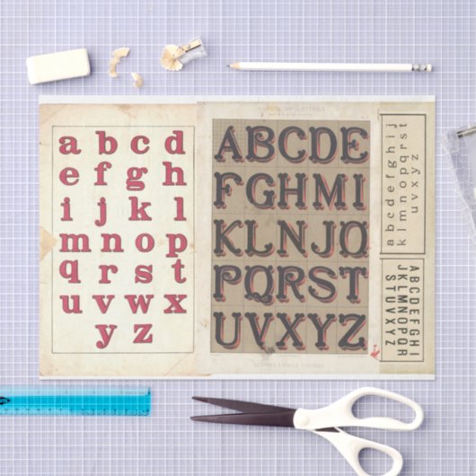  alfabet Typografie Ontkleuringspagina Collage Tissuepapier (Craft)
