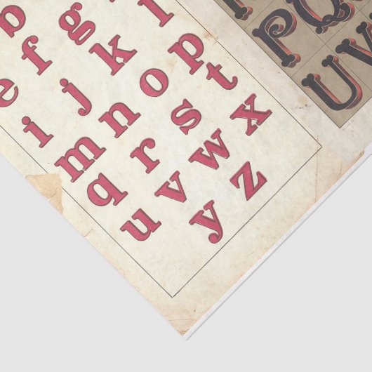  alfabet Typografie Ontkleuringspagina Collage Tissuepapier (Detail)