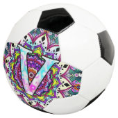 Alfabet V mandala Voetbal (Drie kwart)