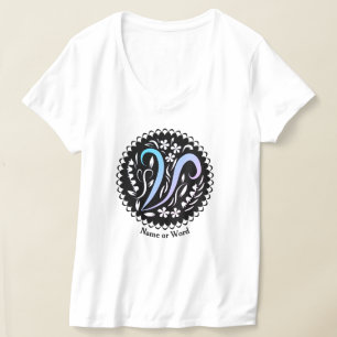 Alfabet V Monogram Handschrift T-shirt