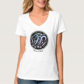 Alfabet V Monogram Handschrift T-shirt (Voorkant)